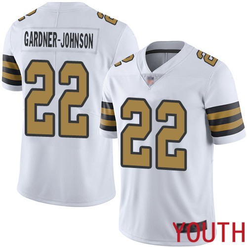 New Orleans Saints Limited White Youth Chauncey Gardner Johnson Jersey NFL Football #22 Rush Vapor Untouchable Jersey->youth nfl jersey->Youth Jersey
